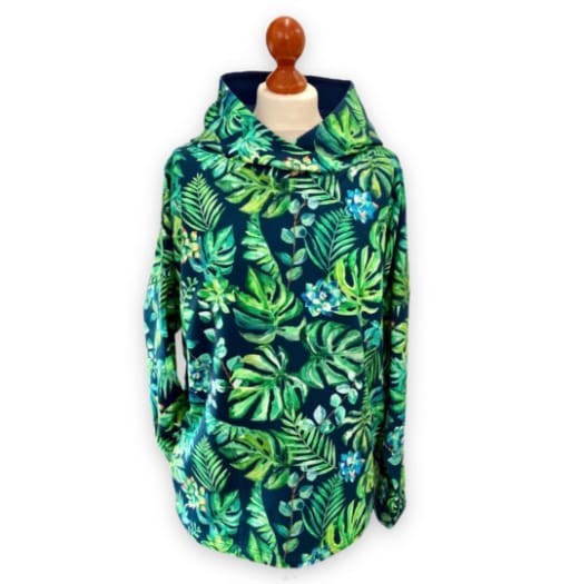 Bluza zielona z kapturem widok przodu